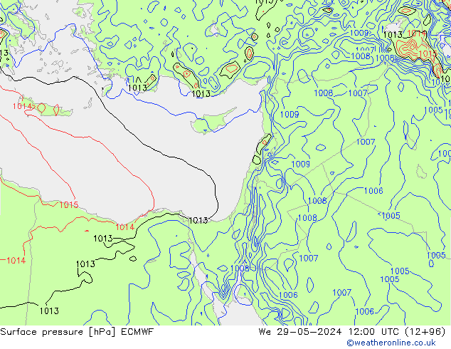 Luchtdruk (Grond) ECMWF wo 29.05.2024 12 UTC