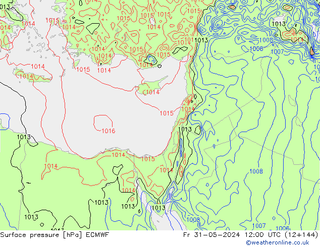 Atmosférický tlak ECMWF Pá 31.05.2024 12 UTC