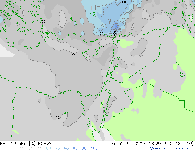 RV 850 hPa ECMWF vr 31.05.2024 18 UTC