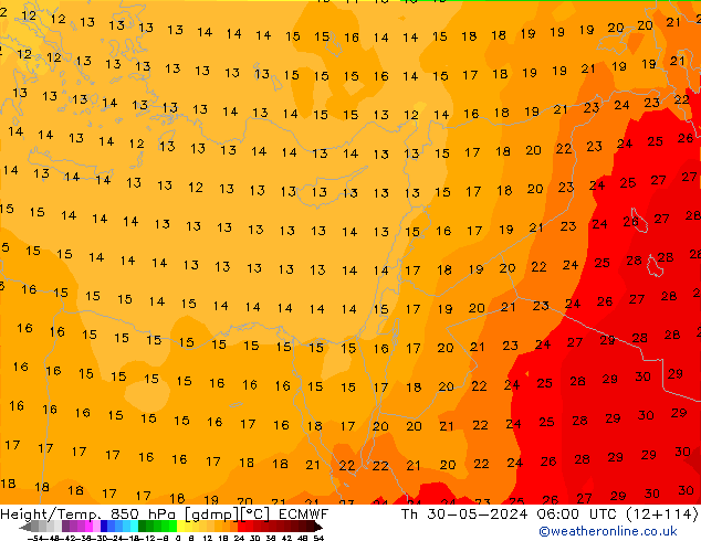 Z500/Rain (+SLP)/Z850 ECMWF  30.05.2024 06 UTC