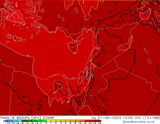 Theta-W 850hPa ECMWF So 01.06.2024 12 UTC