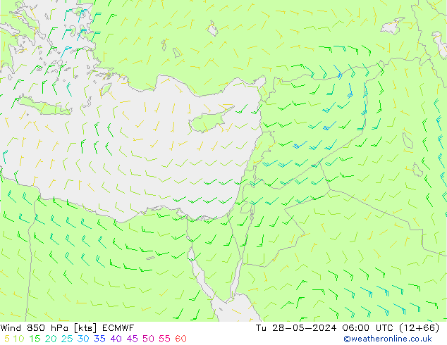 Vento 850 hPa ECMWF Ter 28.05.2024 06 UTC