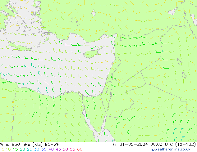 Wind 850 hPa ECMWF Fr 31.05.2024 00 UTC