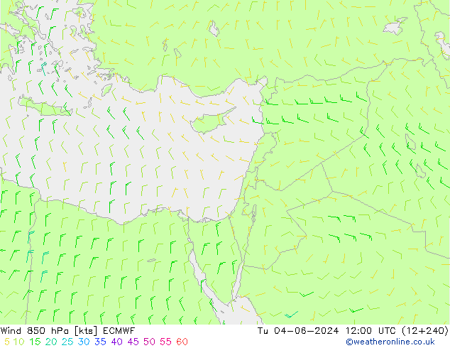 Wind 850 hPa ECMWF Di 04.06.2024 12 UTC