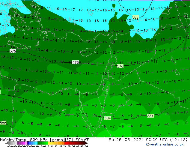 Z500/Rain (+SLP)/Z850 ECMWF dom 26.05.2024 00 UTC