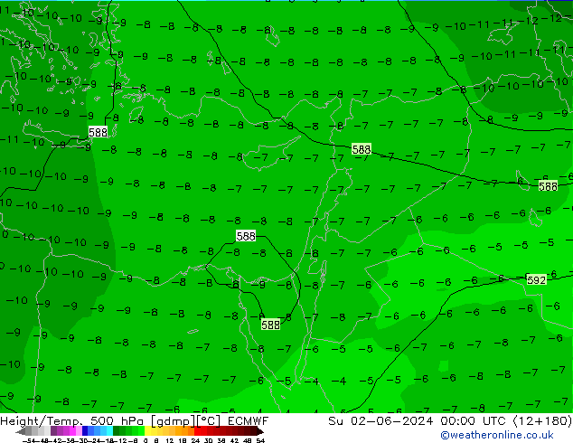 Z500/Rain (+SLP)/Z850 ECMWF ��� 02.06.2024 00 UTC