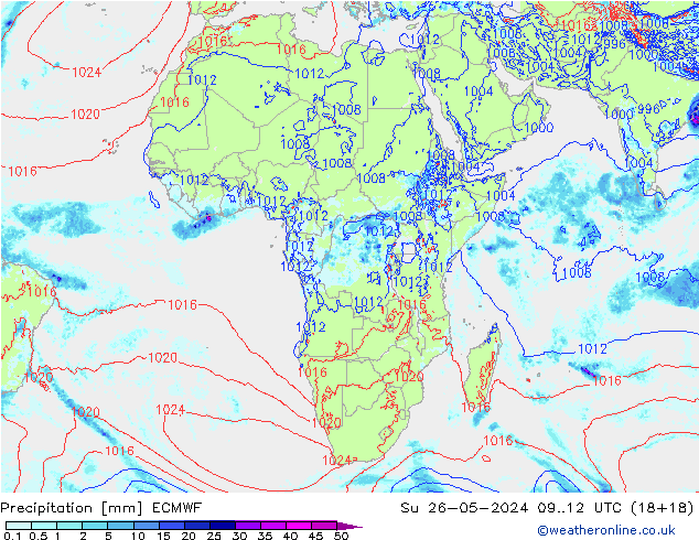 Precipitación ECMWF dom 26.05.2024 12 UTC