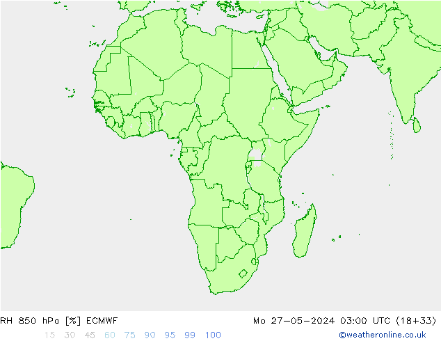 RH 850 hPa ECMWF Mo 27.05.2024 03 UTC