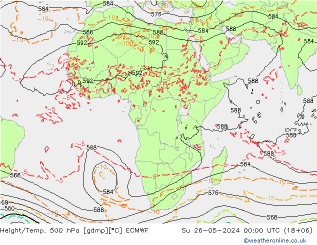 Z500/Rain (+SLP)/Z850 ECMWF Su 26.05.2024 00 UTC