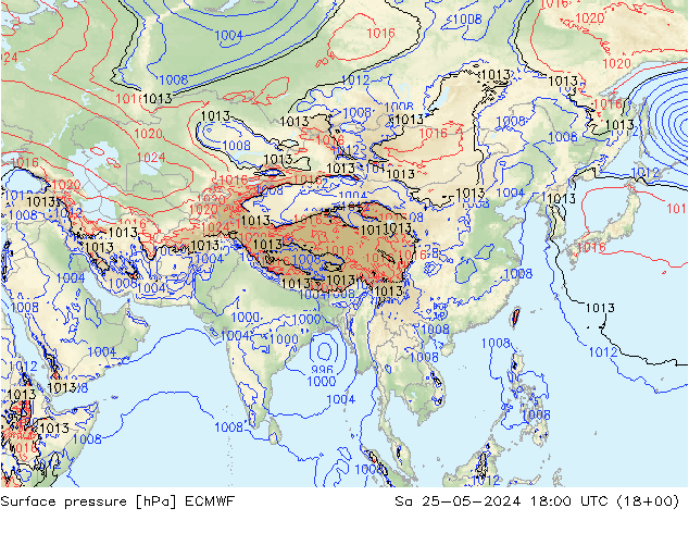 Luchtdruk (Grond) ECMWF za 25.05.2024 18 UTC