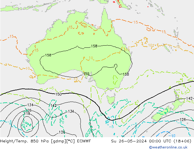 Height/Temp. 850 hPa ECMWF Su 26.05.2024 00 UTC