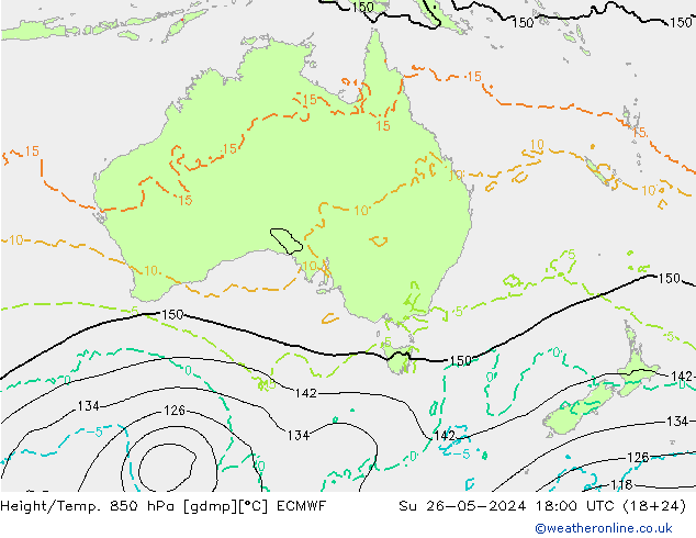 Z500/Rain (+SLP)/Z850 ECMWF Ne 26.05.2024 18 UTC