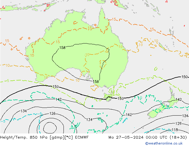 Z500/Rain (+SLP)/Z850 ECMWF pon. 27.05.2024 00 UTC