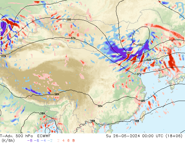 T-Adv. 500 hPa ECMWF zo 26.05.2024 00 UTC