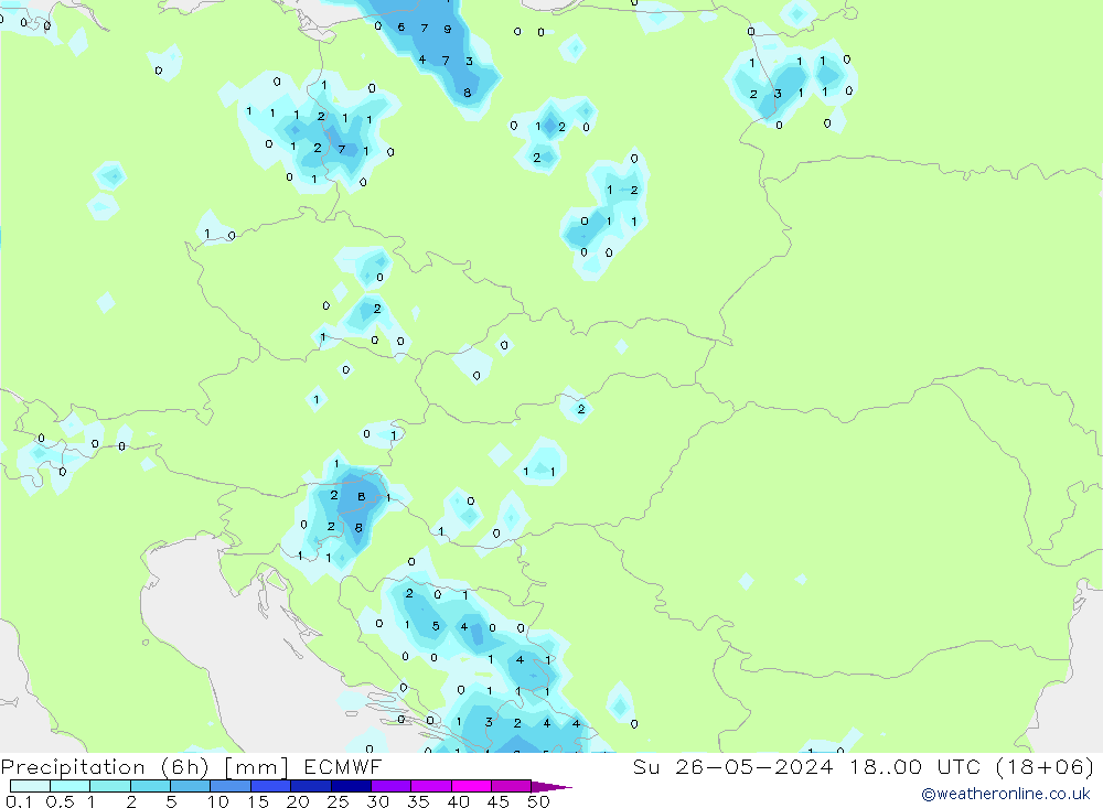 Z500/Rain (+SLP)/Z850 ECMWF Вс 26.05.2024 00 UTC