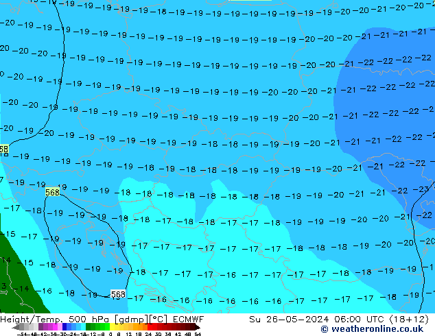 Géop./Temp. 500 hPa ECMWF dim 26.05.2024 06 UTC