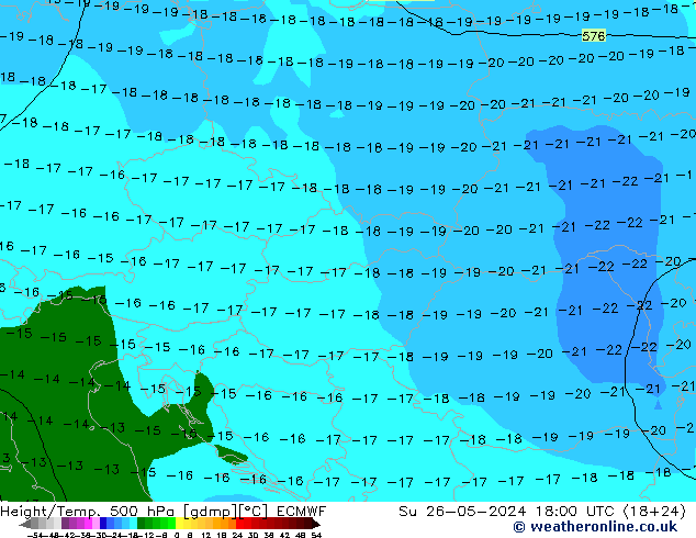 Z500/Rain (+SLP)/Z850 ECMWF Dom 26.05.2024 18 UTC