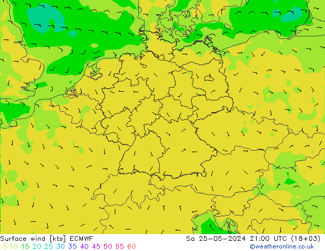  10 m ECMWF  25.05.2024 21 UTC