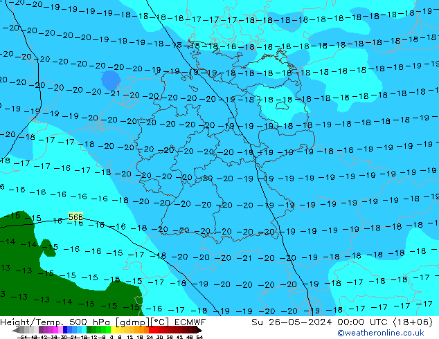 Z500/Rain (+SLP)/Z850 ECMWF dom 26.05.2024 00 UTC