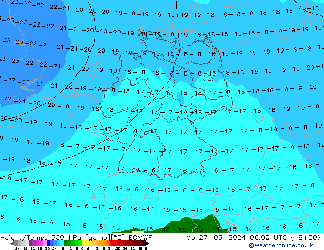 Z500/Rain (+SLP)/Z850 ECMWF Mo 27.05.2024 00 UTC