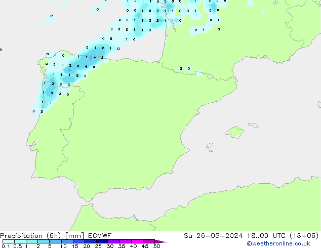 Z500/Regen(+SLP)/Z850 ECMWF zo 26.05.2024 00 UTC