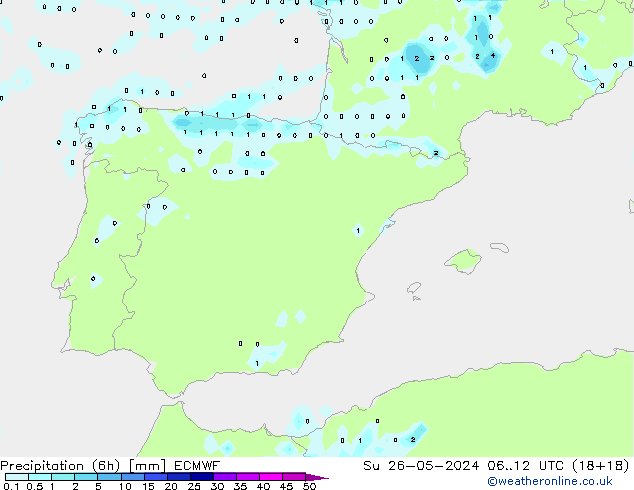 Z500/Rain (+SLP)/Z850 ECMWF nie. 26.05.2024 12 UTC