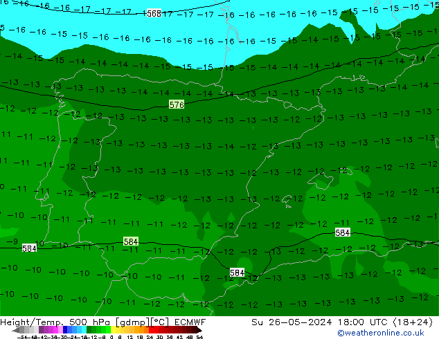 Z500/Rain (+SLP)/Z850 ECMWF Su 26.05.2024 18 UTC