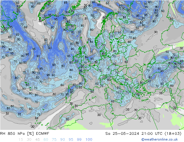 850 hPa Nispi Nem ECMWF Cts 25.05.2024 21 UTC