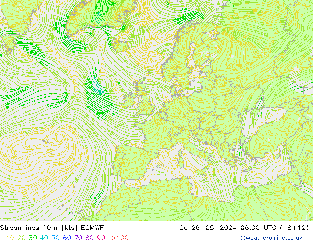 Rüzgar 10m ECMWF Paz 26.05.2024 06 UTC