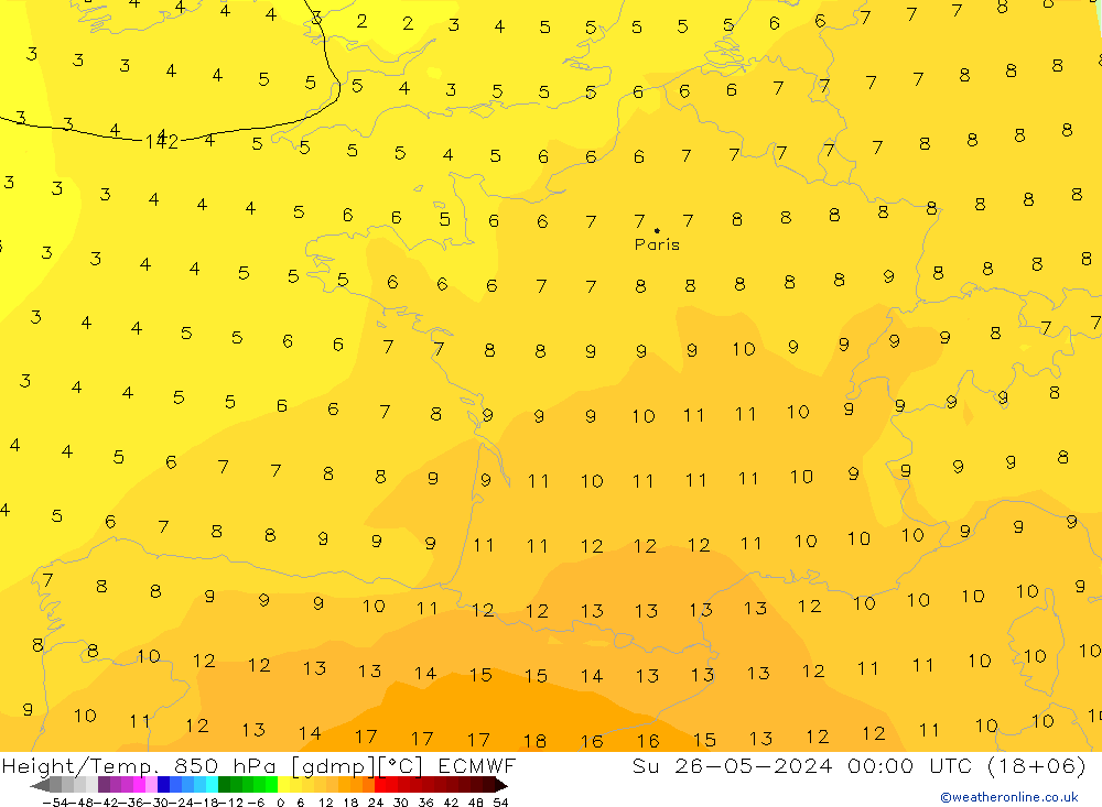 Z500/Rain (+SLP)/Z850 ECMWF  26.05.2024 00 UTC