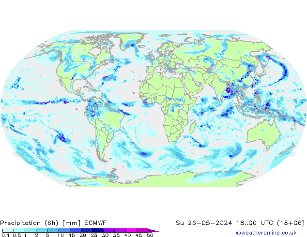 Z500/Rain (+SLP)/Z850 ECMWF Dom 26.05.2024 00 UTC