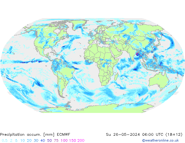 Précipitation accum. ECMWF dim 26.05.2024 06 UTC