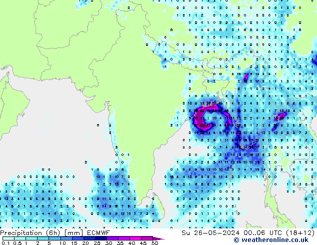 Z500/Rain (+SLP)/Z850 ECMWF  26.05.2024 06 UTC