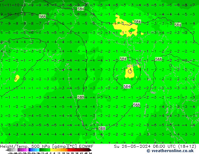 Z500/Rain (+SLP)/Z850 ECMWF  26.05.2024 06 UTC