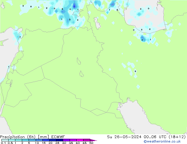 Precipitación (6h) ECMWF dom 26.05.2024 06 UTC