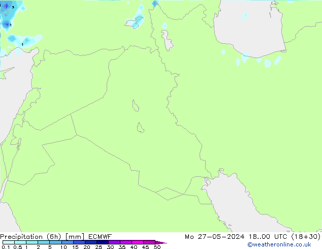 Yağış (6h) ECMWF Pzt 27.05.2024 00 UTC