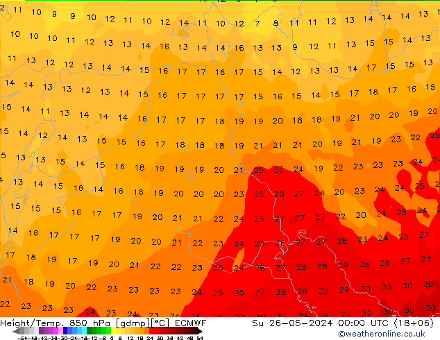 Z500/Rain (+SLP)/Z850 ECMWF Ne 26.05.2024 00 UTC