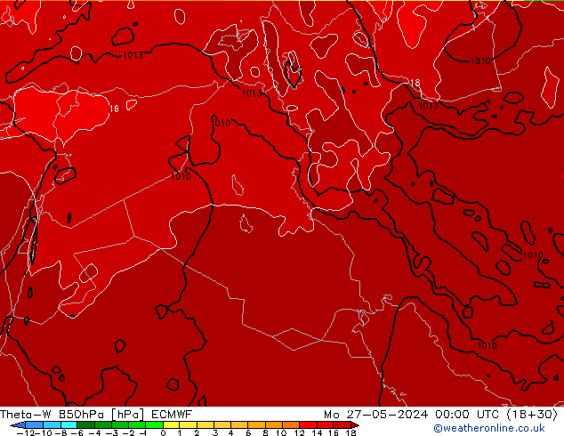 Theta-W 850hPa ECMWF Mo 27.05.2024 00 UTC