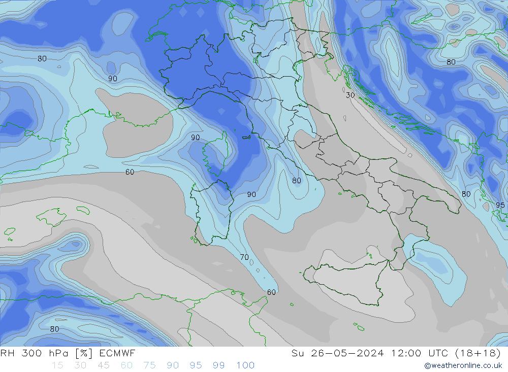 RH 300 hPa ECMWF  26.05.2024 12 UTC