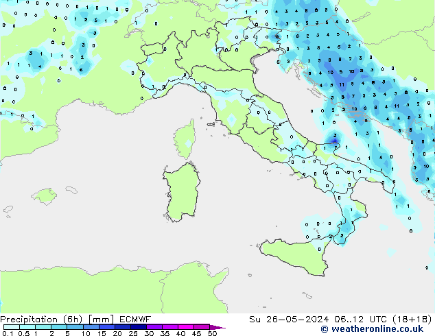 Z500/Rain (+SLP)/Z850 ECMWF So 26.05.2024 12 UTC