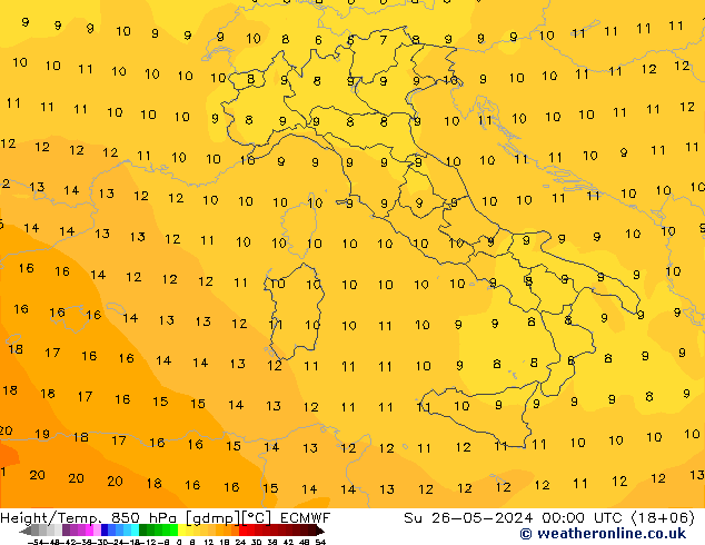 Height/Temp. 850 hPa ECMWF Dom 26.05.2024 00 UTC