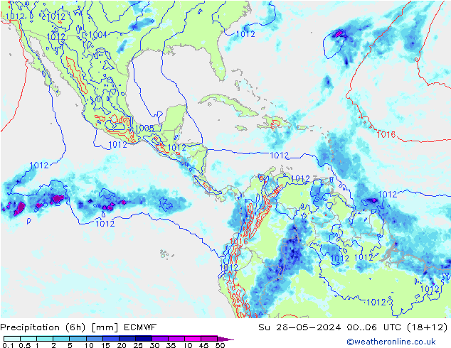 Z500/Rain (+SLP)/Z850 ECMWF Dom 26.05.2024 06 UTC