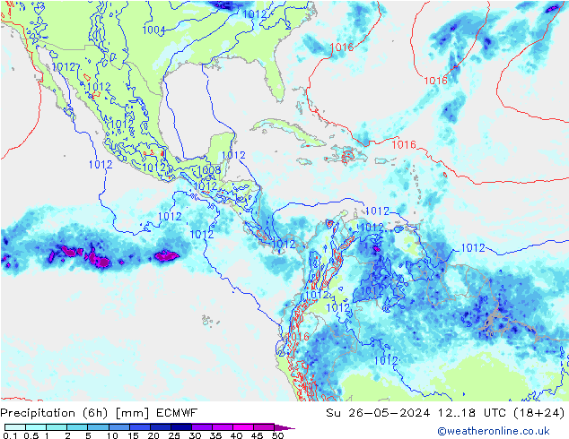 Z500/Rain (+SLP)/Z850 ECMWF Ne 26.05.2024 18 UTC