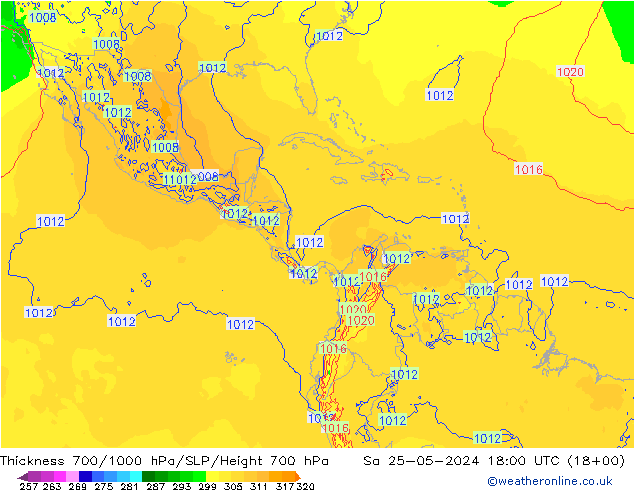 Thck 700-1000 hPa ECMWF so. 25.05.2024 18 UTC