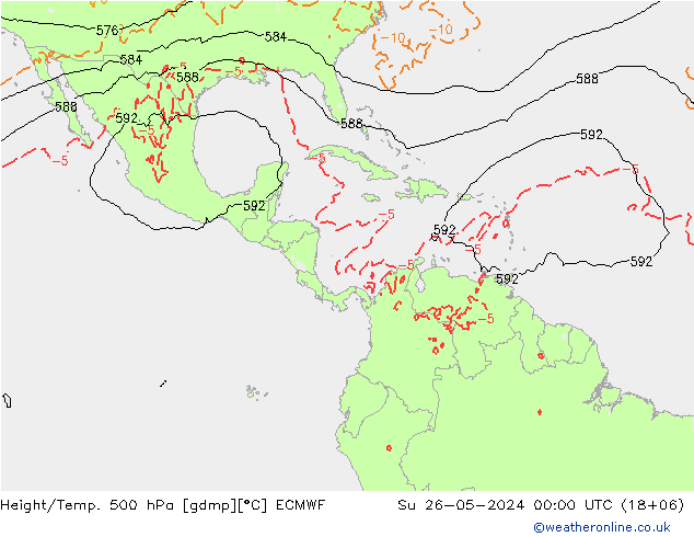 Z500/Rain (+SLP)/Z850 ECMWF dom 26.05.2024 00 UTC