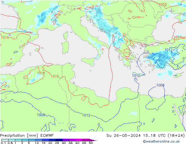 Precipitación ECMWF dom 26.05.2024 18 UTC