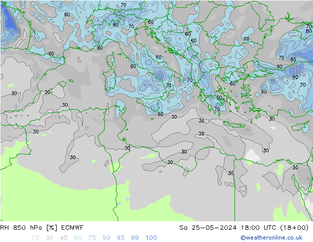 RV 850 hPa ECMWF za 25.05.2024 18 UTC