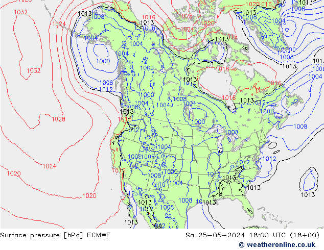 pression de l'air ECMWF sam 25.05.2024 18 UTC