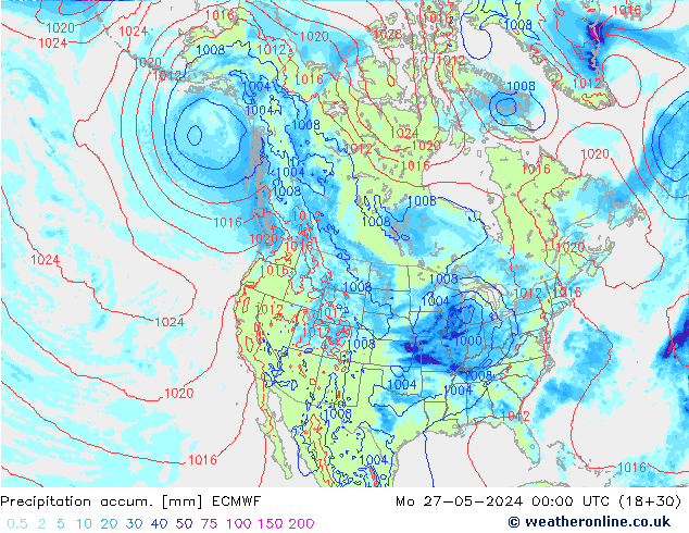 Precipitation accum. ECMWF Po 27.05.2024 00 UTC