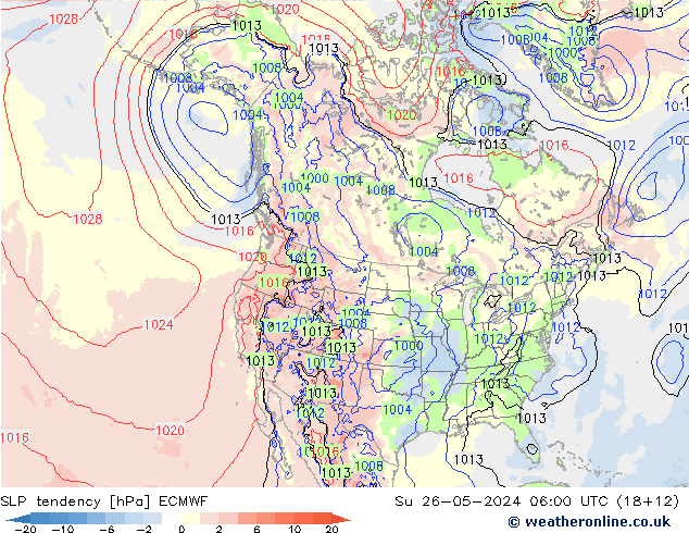 Drucktendenz ECMWF So 26.05.2024 06 UTC